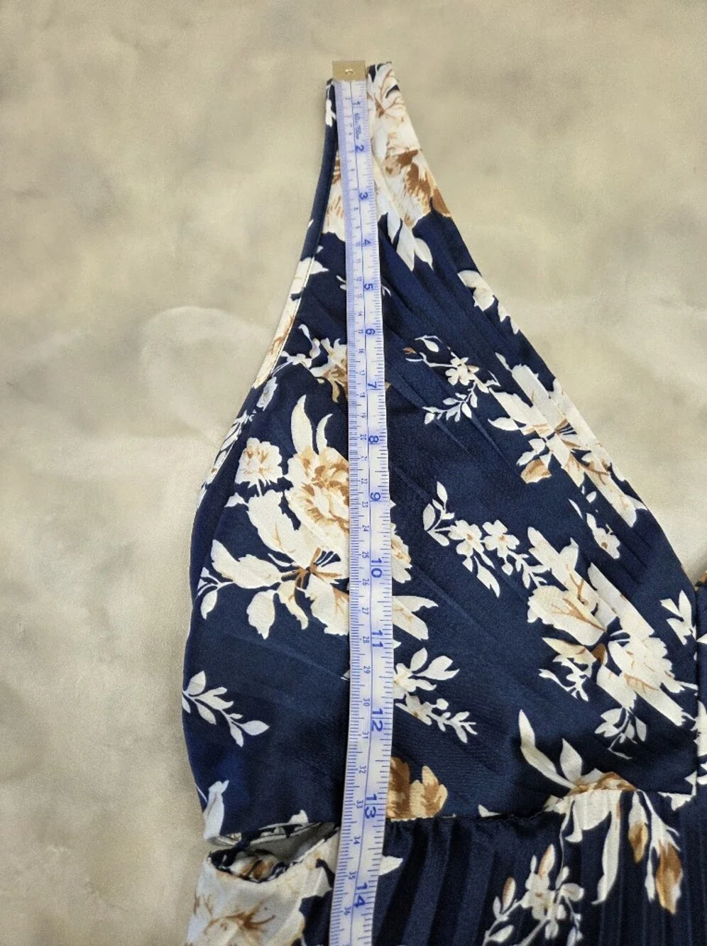 Abercrombie & Fitch Navy Floral Maxi Dress with Cream Floral Size ST
